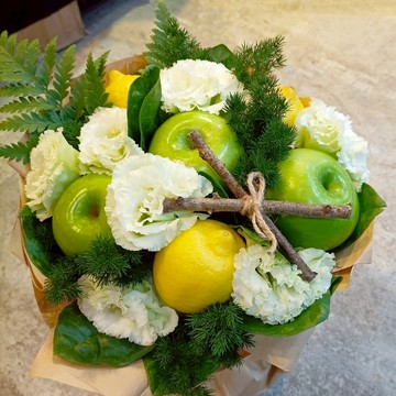 【依織IORI Boutique Florist】青蘋果樂園 創意水果花束
