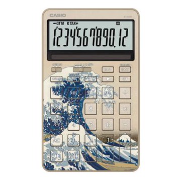 CASIO卡西歐12位數葛飾北齋浮世繪 60週年限定桌上型計算機-JF-M200TJ-KHK (神奈川沖浪裏)