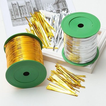 【臺灣熱賣】400碼金色紮帶 捆紮線扎線鐵絲 金屬綁紮綁帶 扎絲金絲封口繩 捆綁繩