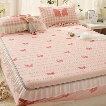 乳膠涼席/冰絲涼席 夏季冰絲乳膠涼席床笠款三件套ins可機水洗單人床墊空調軟席子a類【HZ70344】