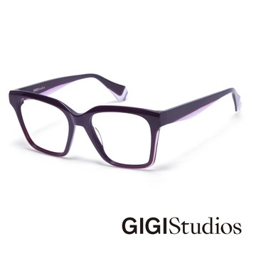 【GIGI Studios】俐落都會風格粗方框光學眼鏡(紫- MELLOW-6820/9)