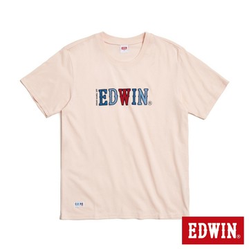 EDWIN 男款 再生系列 CORE 英文字母印花短袖T恤(淡粉紅)