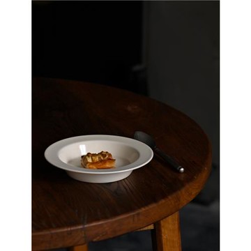 三分靜 景德鎮陶瓷草木灰釉高溫純色深盤菜盤設計師家用民宿餐具