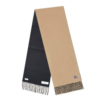 BURBERRY雙面兩用羊絨圍巾(駝色/ 黑色)_廠商直送