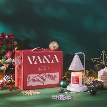 Lagom No.24 霧灰白可定時金屬款香氛暖燈禮盒 - 200g肉桂香料調