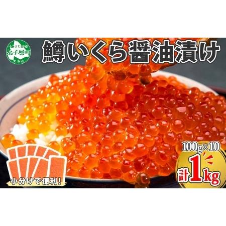 ふるさと納税 1382. 鱒いくら醤油漬け 計1kg 100g×10パック 鱒いくら いくら イクラ 醤油漬け 鱒 マス 魚卵 小分け 海鮮 送料無料 北海道.. 北海道弟子屈町