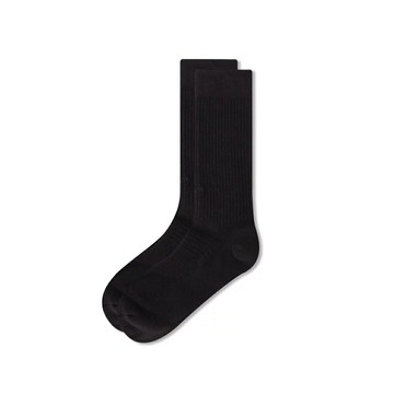 Faam ESSENTIAL CREW 黯黑 素面單色針織高筒襪 男女款 H6092 (NTME002-01)