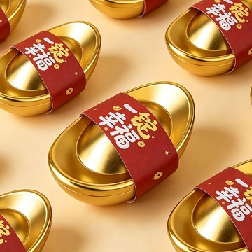 在臺嚴選🍓鐵盒喜糖盒中式婚禮伴手禮金元寶造型喜慶禮品盒鐵盒糖果盒GR