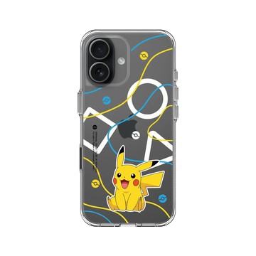 iPhone 17 Clear Case（相機按鈕） 透明 - 寶可夢 Pokemon - 幾何系列-皮卡丘