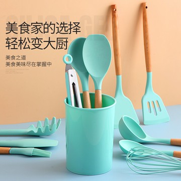 硅膠鍋鏟廚具家用廚房炒菜鏟子勺子炒勺不粘鍋專用湯漏勺廚具套裝