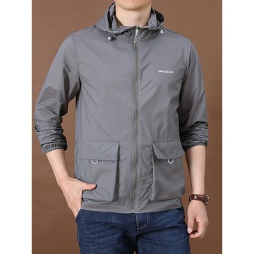 工裝防曬衣男夏季戶外青年連帽輕薄男外套多口袋彈力運動皮膚衣潮