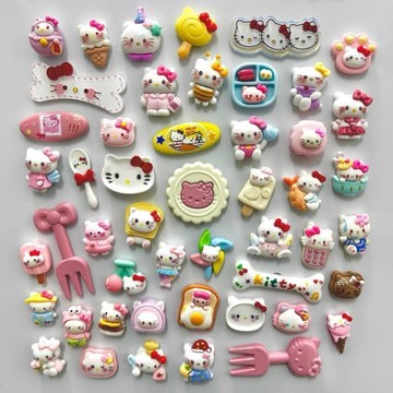【臺灣出貨】HelloKitty冰箱貼KT貓可愛磁吸貼卡通樹脂高顏值小配飾鞋扣水杯貼
