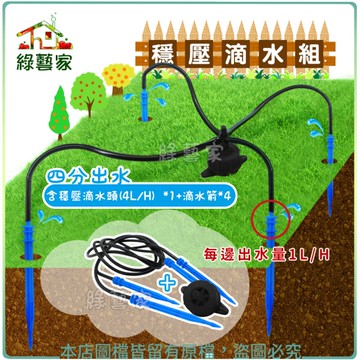 【綠藝家】穩壓滴水組(四分出水:含穩壓滴水頭(4L/H) *1+滴水箭*4)
