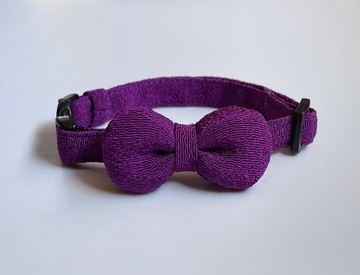 紫色×縐紗圓絲帶領