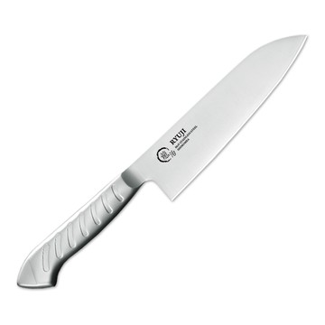 Shimomura 【日本】龍治RYUJI日本製-匠製水磨 精工淬鍊一體成型不鏽鋼刀-17cm(三德包丁)