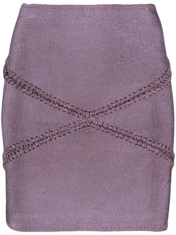 Isa Boulder - Mirror whipstitch miniskirt - women - Elastane/Rayon - L - Purple