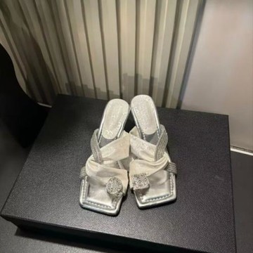 2025夏季時尚新款鴛鴦水鉆高級感設計氣質百搭爆款夾趾涼拖-5CM