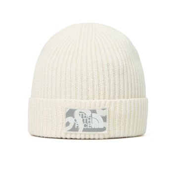 The North Face TNF 北面 北臉 男女保暖帽-白色 LOGO BOX CUFFED BEANIE-NF0A3FJXGG5