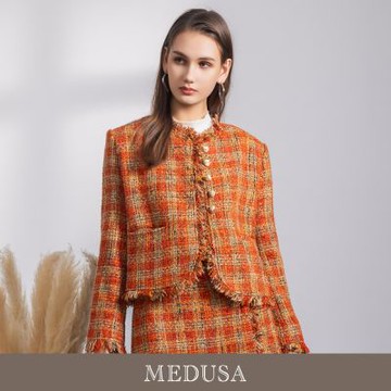 現貨【MEDUSA 曼度莎】橘光毛呢流蘇西裝外套（M-XL）｜女外套 毛呢外套