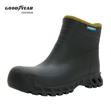 【GOODYEAR 固特異】黑鱗甲-護趾防水鞋 工作鞋/男 寬楦 護趾 緩震 防水防潑濺(GAMX33730黑)
