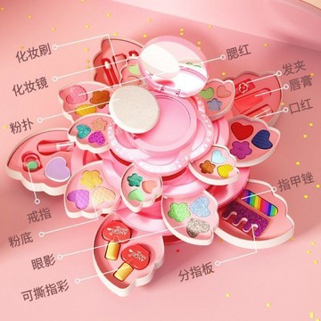 台灣出貨 兒童彩妝盒 兒童化妝品 兒童化妝禮盒 旋轉化妝品套裝 兒童化妝玩具 無毒化妝品 女童公主化妝品 生日禮物 禮物