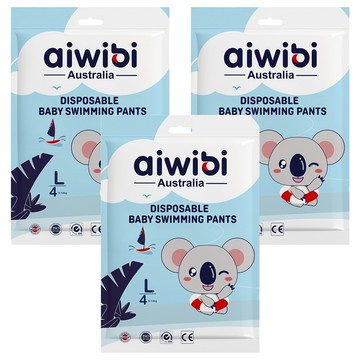 aiwibi 愛薇彼 一次性褲型尿布 游泳用 男女通用  L  3件