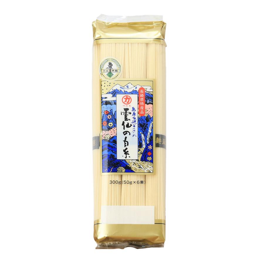 送料無料[川崎] 麺 雲仙の白糸 300g(50g×6束) そうめん 島原 長崎県 麺 手延べ 雲仙 特産品 にゅうめん チャンプル