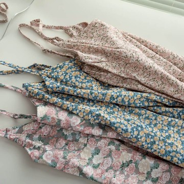 特價減10 碎花吊帶裙女夏季減齡氣質修身顯瘦小個子A字短裙連衣裙