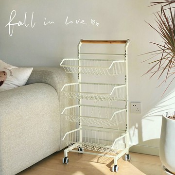 厨房落地置物架卧室宿舍可移动小推车零食架多层蔬菜水果收纳架