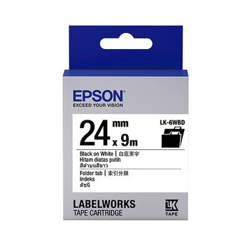 EPSON 愛普生LK-6WBD C53S656410標籤帶(索引24mm )白黑 白底黑字
