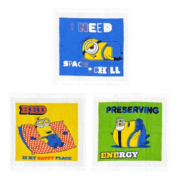 日本丸真 小小兵 純棉洗臉巾三入組 睡覺時間