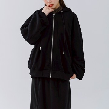 QUEENSHOP_F 女裝 休閒抽繩剪接刷毛連帽外套 兩色售 現+預 【02071681】