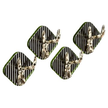 iSFun 免打孔無痕壁貼掛勾4件組 牆面收納好幫手 輕鬆安裝不留痕跡  1組  幾何長虹紋 綠金色