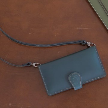 附斜背帶 2way GOBUNI 衝擊吸收保護殼 iPhone 18 17 16 pro max 真皮手帳型 斜背帶