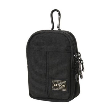 【YESON 永生 】台灣製 雙層直式二用配件包(小)/腰掛包/休閒包/萬用包-黑色