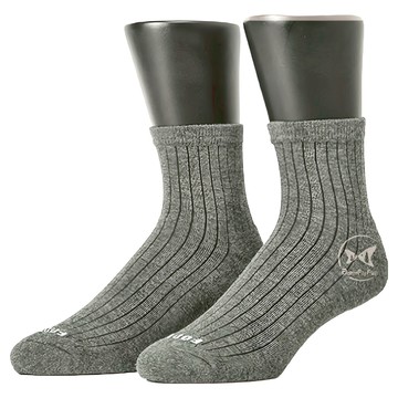 FOOTER 除臭襪 復古直線條微分子長薄襪 輕氣墊 6雙  M(22~25cm)  深灰色