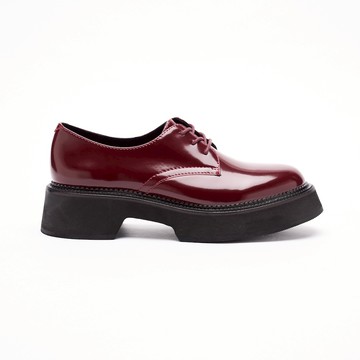 VATIC POLISHED DERBY SHOES BURGUNDY 45mm增高厚底德比皮鞋 - 40