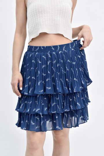 (XL) michael kors鬆緊腰蛋糕裙藍色短裙