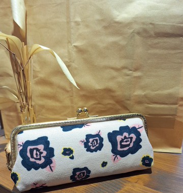 設計款印花眼鏡包-粉綠花