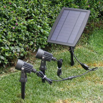 花園太陽能燈戶外插地射燈LED燈防水投光燈家用草坪燈庭院燈