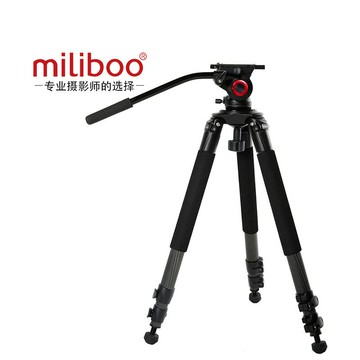 miliboo MTT701B攝影攝像機三腳架單反液壓阻尼云臺三角架專業  【鑫弘數碼音像】