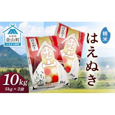 ふるさと納税 2023年産新米 金山産米「はえぬき」（5kg×2袋） 計10kg 米 お米 白米 ご飯 精米 ブランド米 はえぬき 送料無料 東北 .. 山形県金山町