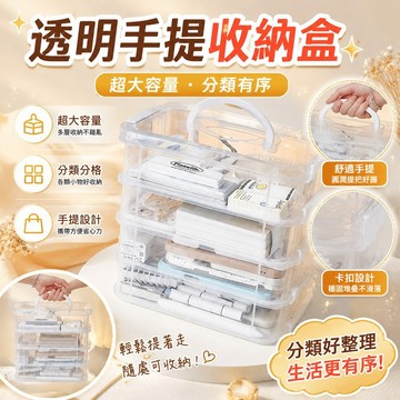 😍隔日達💫台灣現貨💫展示收納盒 收納壁掛 桌麵手提收納盒 透明分格收納櫃 展示盒 首飾盒子 收納儲物箱 亞克力透明抽屜櫃