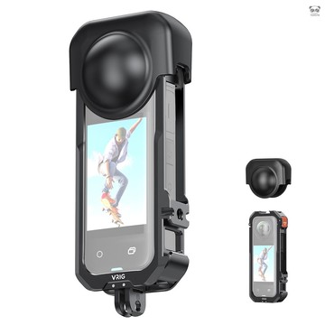 GA-01 運動相機金屬兔籠 鋁合金材質 帶矽膠鏡頭罩 適配Insta360 X4