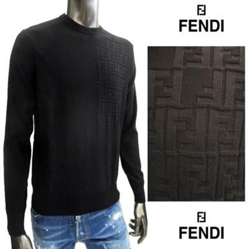 フェンディ FENDI メンズ トップス ニット セーター ロゴ レフトサイド