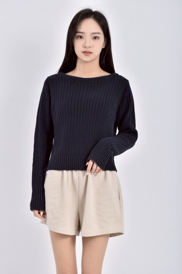 (S) lowrys farm質感棉質長袖藍色毛衣