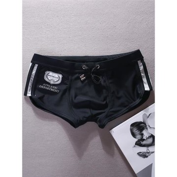 簡約潮款青年男士泳褲簡潔大方男泳褲低腰性感平角游泳褲健身運動