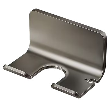 FAmILyLIFE 生活 簡約風航太鋁免打孔吹風機收納架 免釘膠款 2個  神秘灰  1組