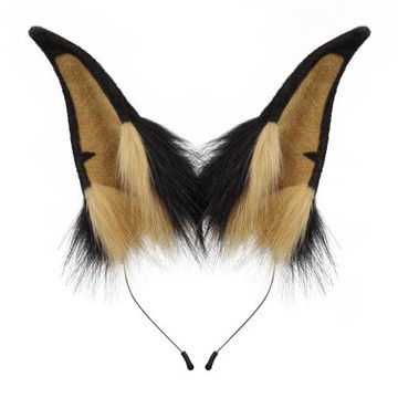 可愛毛絨獸耳發箍外出漫展cosplay派對表演配飾杜賓犬耳發箍發飾