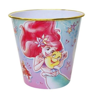 真愛日本 迪士尼 小美人魚 艾莉兒 小比目魚 粉彩 金邊垃圾桶 收納桶 垃圾桶 置物桶 玩具桶